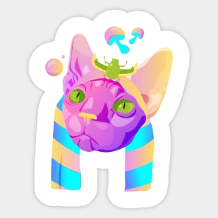 Psychedelic Cat Sticker